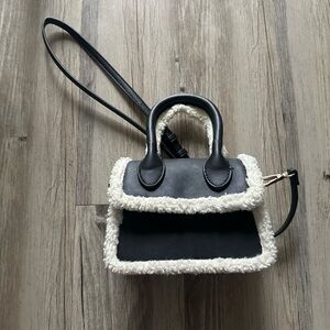 Black and Sherpa Crossbody